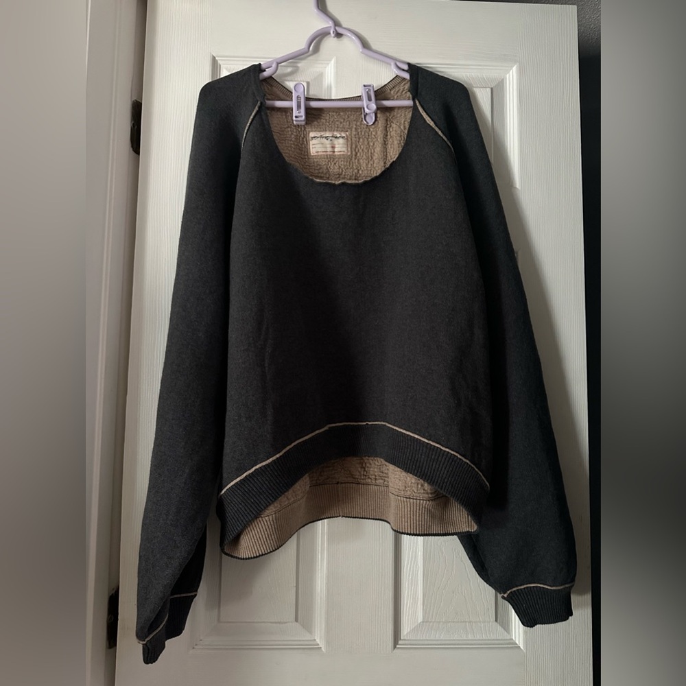 Free People We The Free Midnight Pullover Raven Combo Reversible Size XL NWOT - Picture 2 of 4